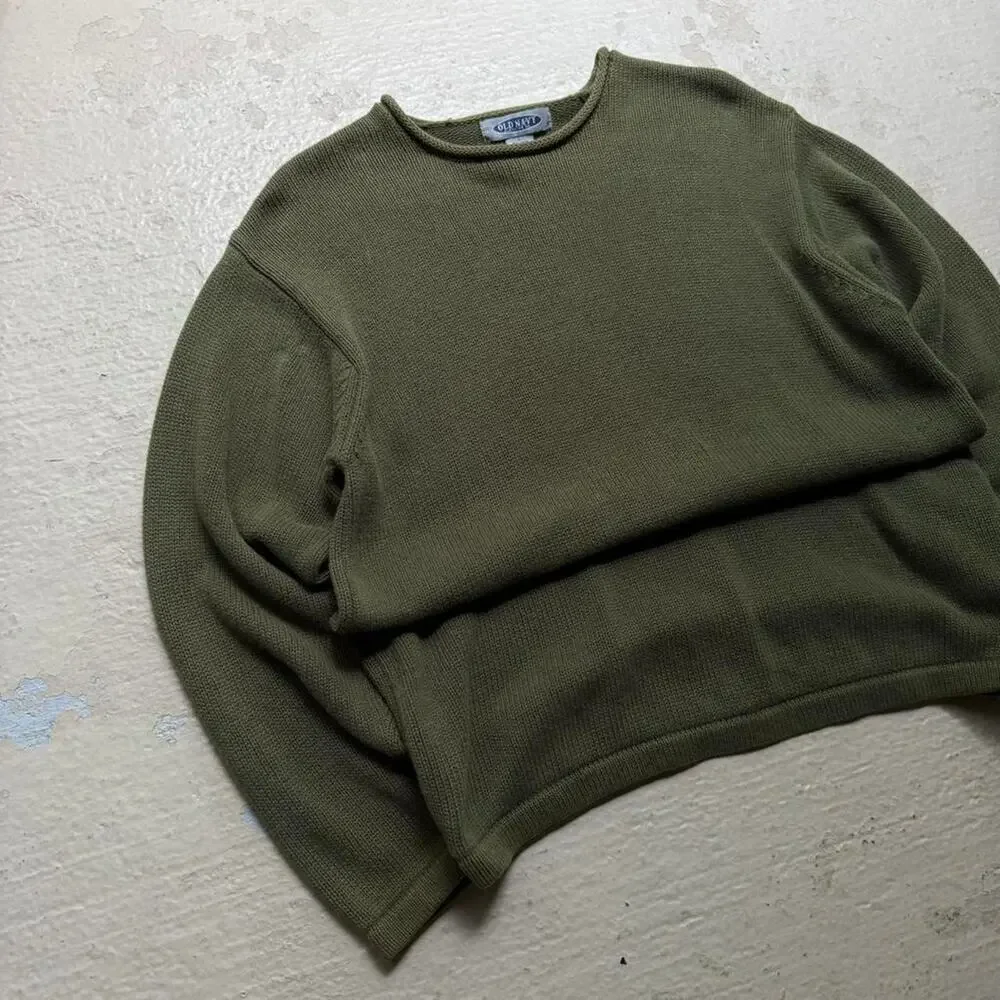 Vintage Old Navy Men's L Knit Sweater Green